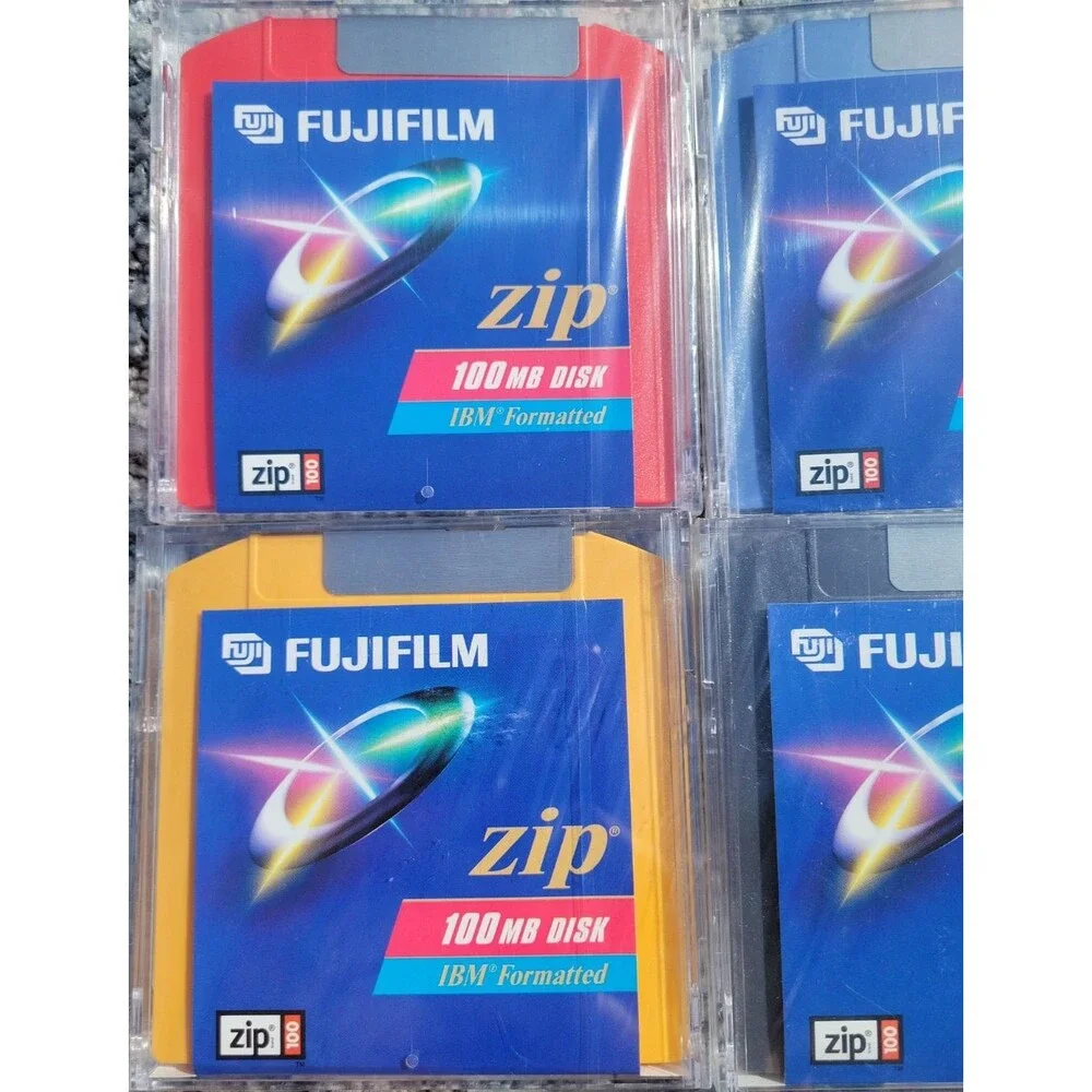 Lot of 5 - FujiFilm 100 MB IBM Formatted Disk Zip Drive Fuji Film